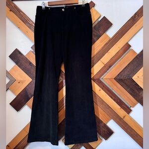 Black Velvet-like Boot Cut Flare Pants